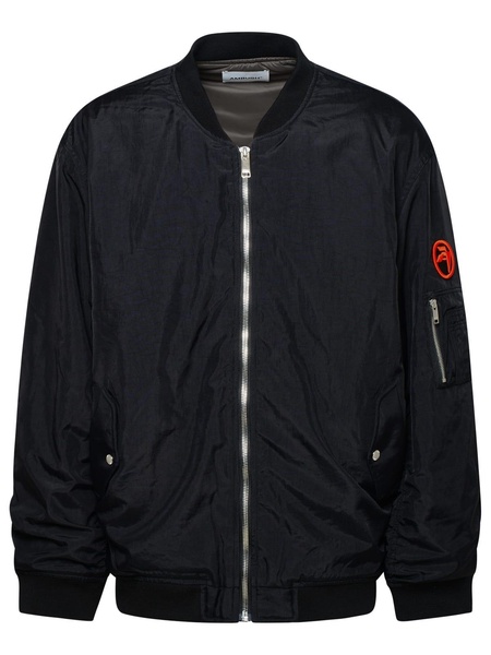 Logo Patch Bomber Jacket