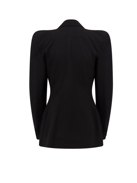 Oversized Double-breasted Twill Jacket