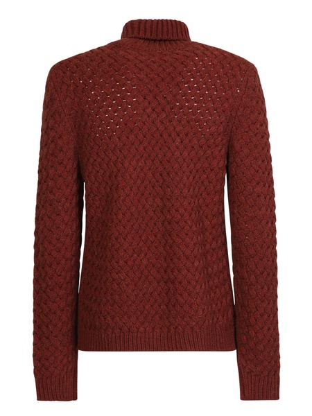 Woven Knit Pullover Bordeaux