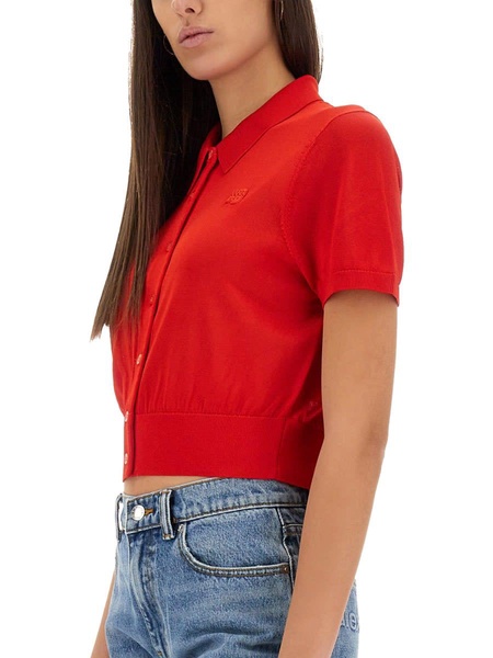 T By Alexander Wang Cropped Polo Cardigan