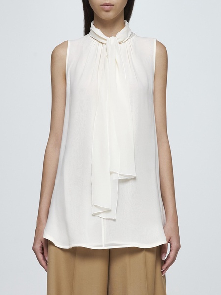 Mela Pussy Bow Neck Silk Blouse
