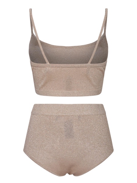 Set Knit Gold- Top And Trousers Sand Color