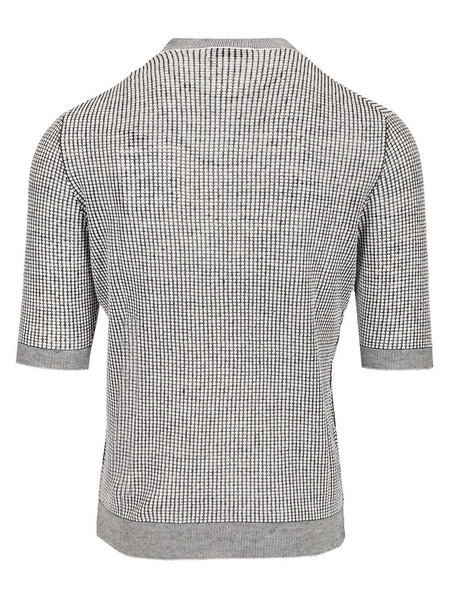 R Neck Shirt Puntoriso Blu Bianco