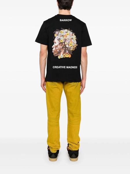 Cotton T-shirt With Creative Madness Print