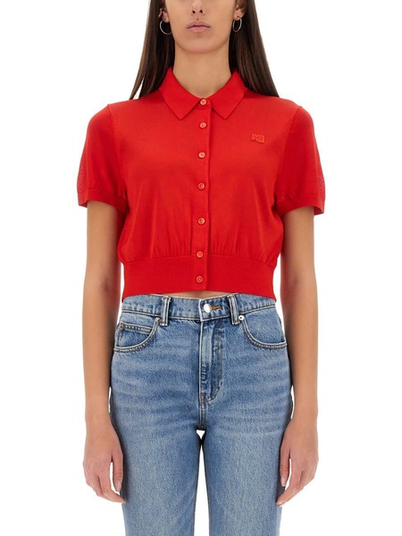 T By Alexander Wang Cropped Polo Cardigan