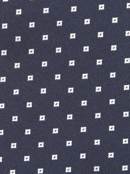 Blue Silk Tie With Geometric Pattern
