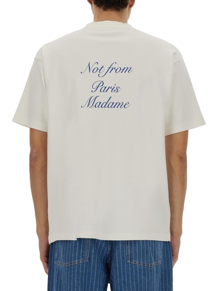 T-shirt With Italicized Slogan
