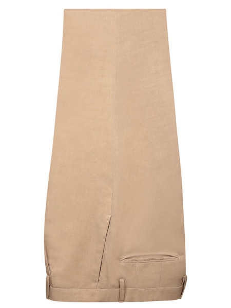 Beige Cotton And Lycra Suit