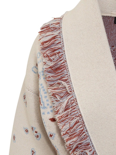 Bandana Jacquard Belted Cardigan