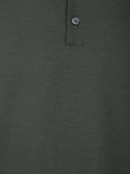 Long Sleeve Green Crepe Polo