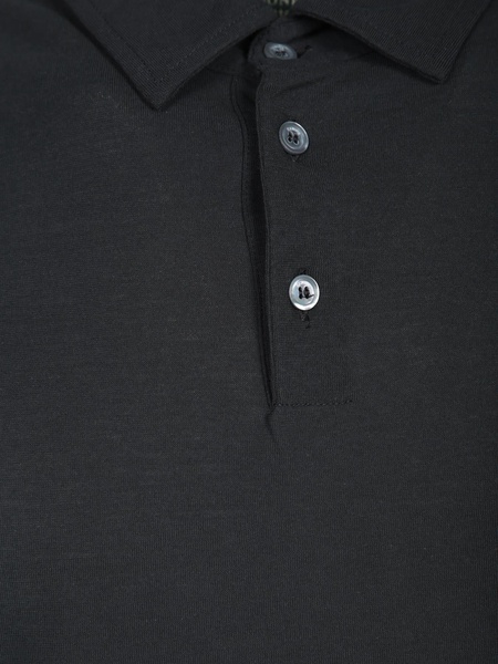 Black Crepe Polo Shirt