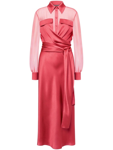 Red Silk Shirt Dress