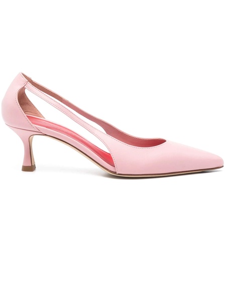 Pink Leather Coralie Pumps