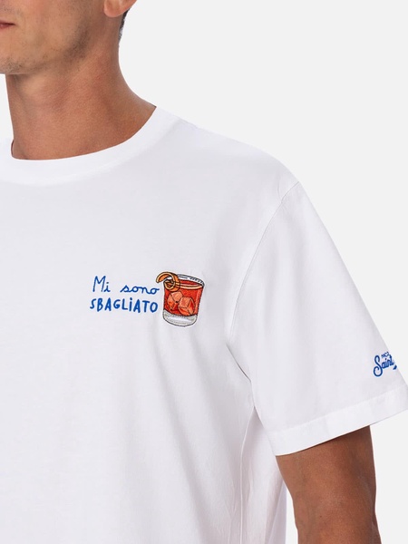 Man Classic Fit Cotton Jersey T-shirt Portofino With Mi Sono Sbagliato Embroidery
