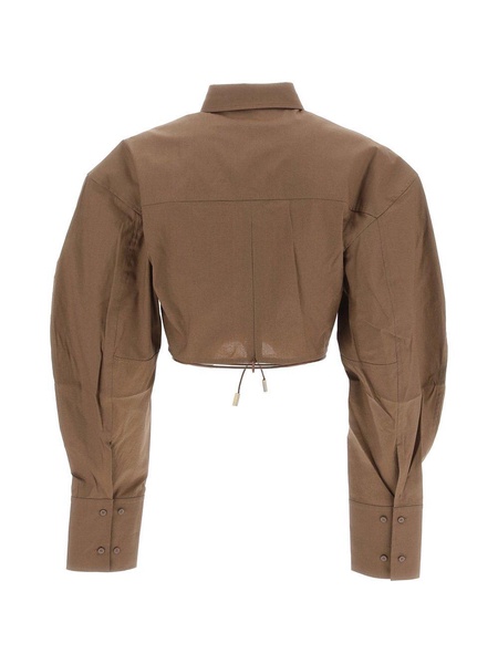 Gathered Long-sleeved Shirt