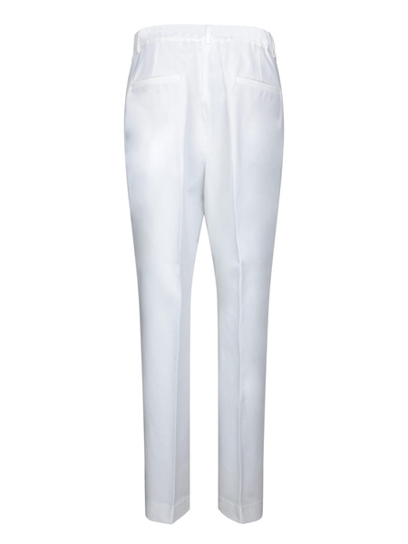 Galene White Cotton Trousers