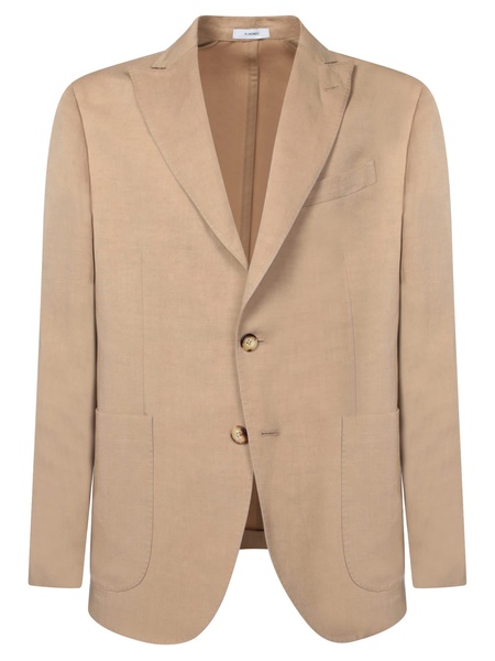 Beige Cotton And Lycra Suit