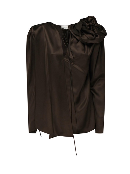 Classic Silk Blouse With Application