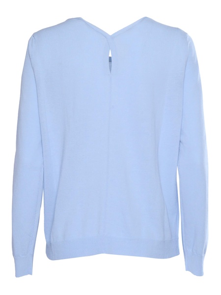 Light Blue Ribbed Cotton Sweater