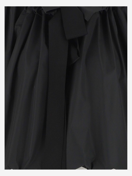 Gros Grain Top With Gathered Collar