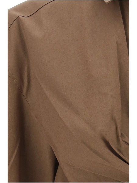 Gathered Long-sleeved Shirt