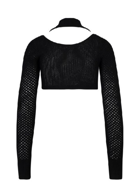 Fishnet-knit Bra With Strappy Details