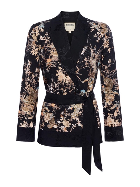 Jordana Satin Wrap Blazer