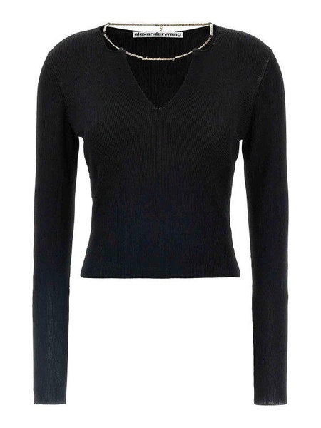 Gold Nameplate Chain Sweater