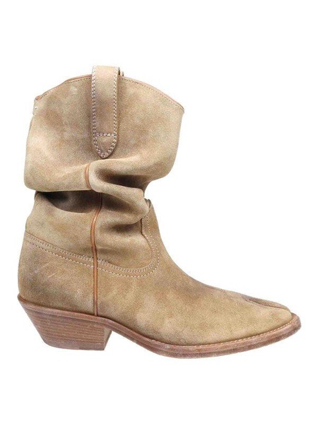 Maison margiela texan tabi boot in suede