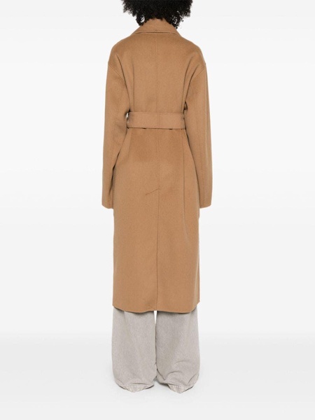 MAX MARA SPORTMAX Elegant Navy Blue Belted Jacket with Raffia & Leather Accents