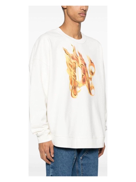 White Logo Print Hoodie