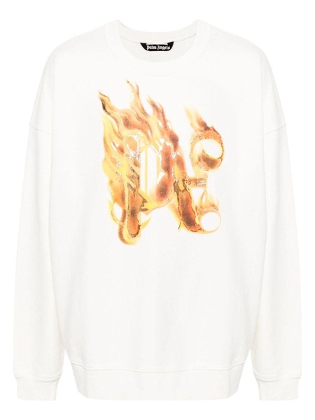 White Logo Print Hoodie