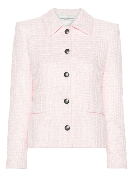 Sequin Checked Tweed Jacket
