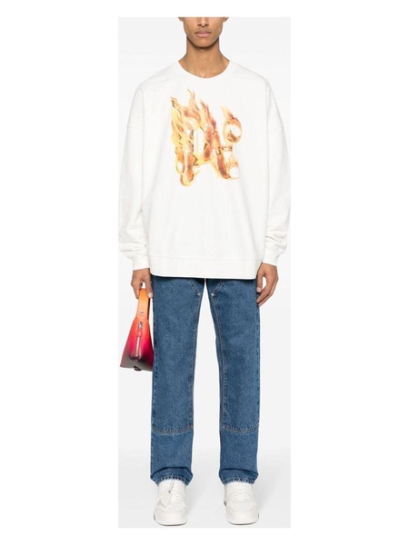 White Logo Print Hoodie