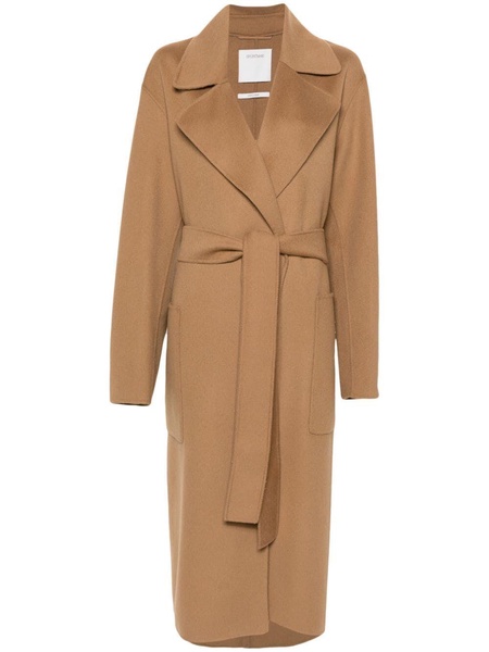 MAX MARA SPORTMAX Elegant Navy Blue Belted Jacket with Raffia & Leather Accents