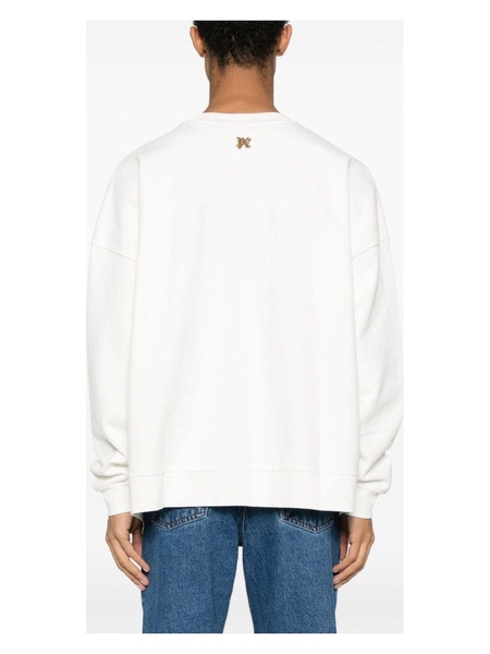 White Logo Print Hoodie
