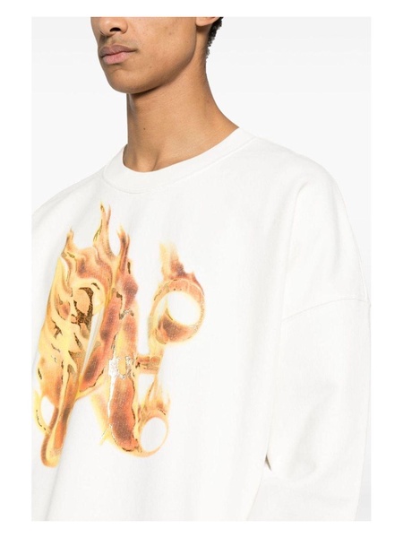 White Logo Print Hoodie