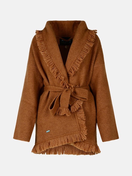 'FINEST' BROWN CASHMERE BLEND CARDIGAN