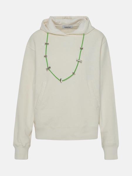 WHITE COTTON SWEATSHIRT