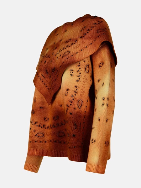 'HUES' BROWN VIRGIN WOOL SWEATER