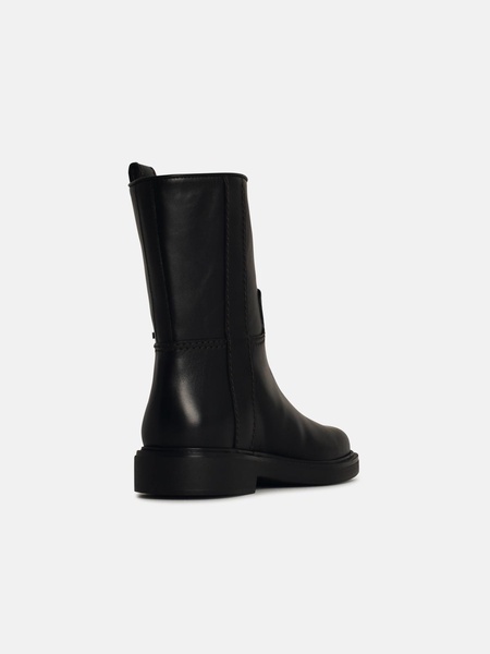 Tod'S Black Leather Ankle Boots