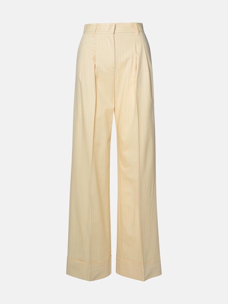 'NATHALIE' IVORY WOOL BLEND TROUSERS