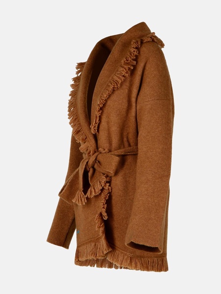 'FINEST' BROWN CASHMERE BLEND CARDIGAN
