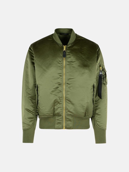 'FLIGHT' GREEN NYLON BOMBER JACKET