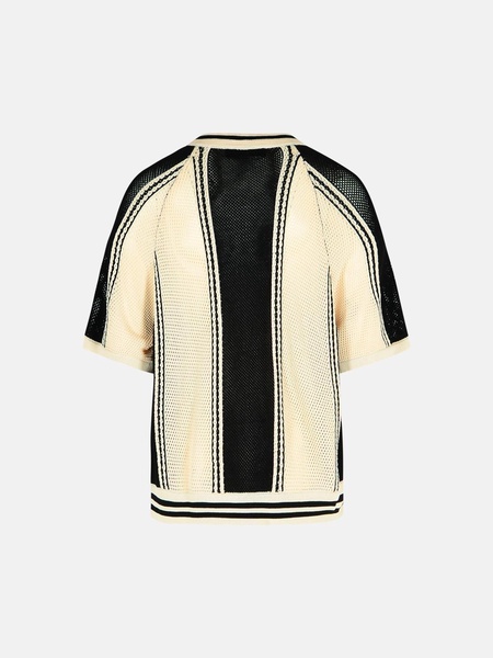 BLACK VISCOSE BLEND T-SHIRT