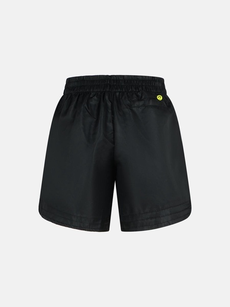 BLACK POLYAMIDE BERMUDA SHORTS