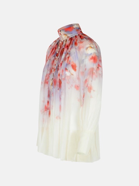 'CRUSH SMOCK' MULTICOLOR POLYESTER BLEND BLOUSE