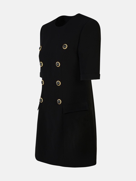 Black Mini Dress with Gold Details