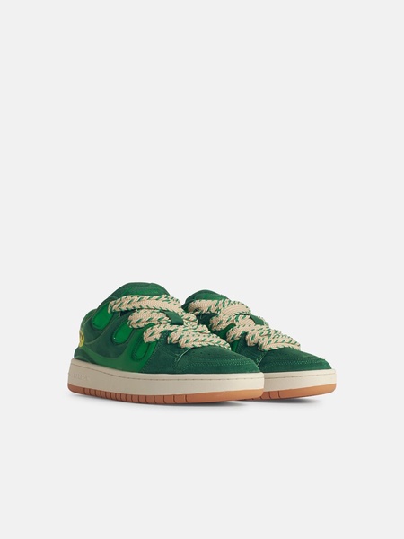 'SKATE' GREEN LEATHER SNEAKERS