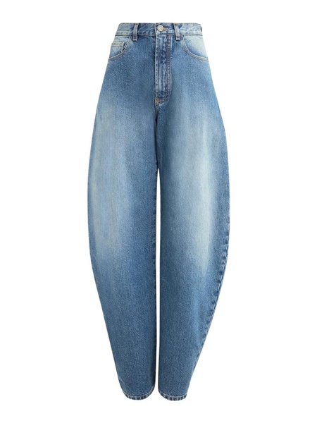 Alaia Women Round Jeans In Délavé Denim